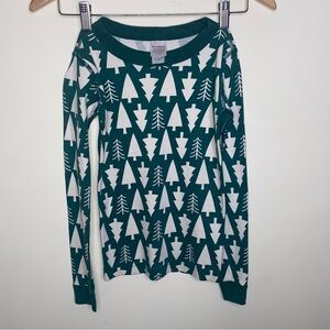 Hanna Andersson Size 10 Kids Forest Green and Creamy White Pajama Top